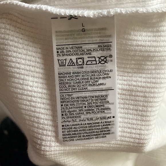 Old Navy, Long Sleeve Tee, White, Large, L - Picture 7 of 7